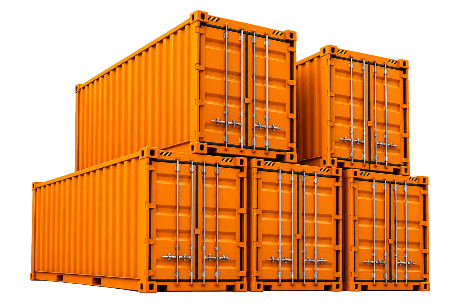 Stacked shipping containers